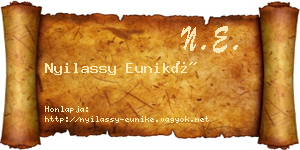 Nyilassy Euniké névjegykártya